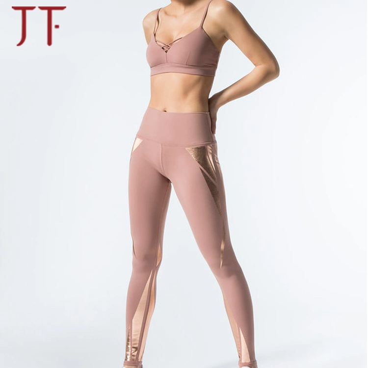Wholesale Apparel Yoga Wear Women Polyamide Pink Cheap Yoga Leggings