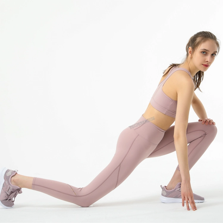Yoga Suit Sports Wear Lady Yoga Pant Short Cross Back Strap Sports Bra Set Yoga Pants Workout