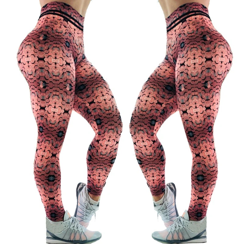 3D Cracked Polygonal Printing Fitness Clothes Leggings Exercise Pants Yoga Pants Women