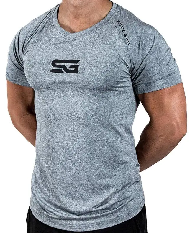 Hot Workout Custom Breathable Performance T Shirts Mens Compression Workout Gym T Shirts