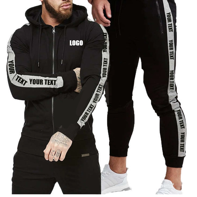 Customized Sweat Suit Men Jogging Sports Mens Jogging Suits Wholesale Side Strip Tracksuit (GST-Jogging-XN01)