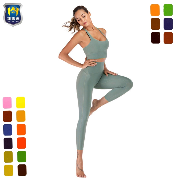 High Waist Gym Workout Naked-Feels 2 Piece Sports Clothing Yoga Leggings Set