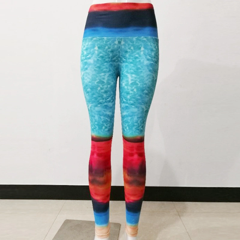 Sea Water Volcano Print Hip Lifting High Waist Yoga Pants Fitness Clothes Bottoming Exercise Pants Leggins
