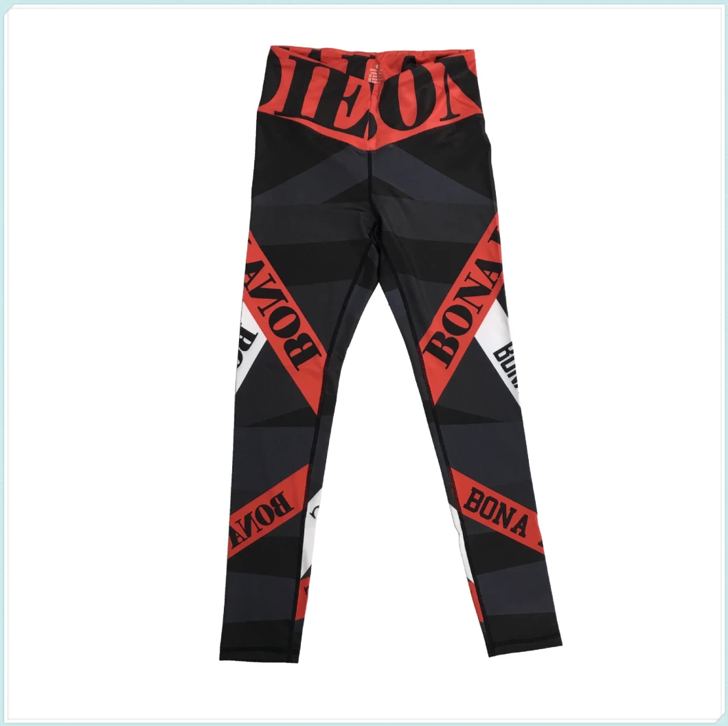 Yoga Pants Women Sexy Red Striped Letter Printing Gym Sport Leggings Tight Fitness Athletic Leggings Sportswear