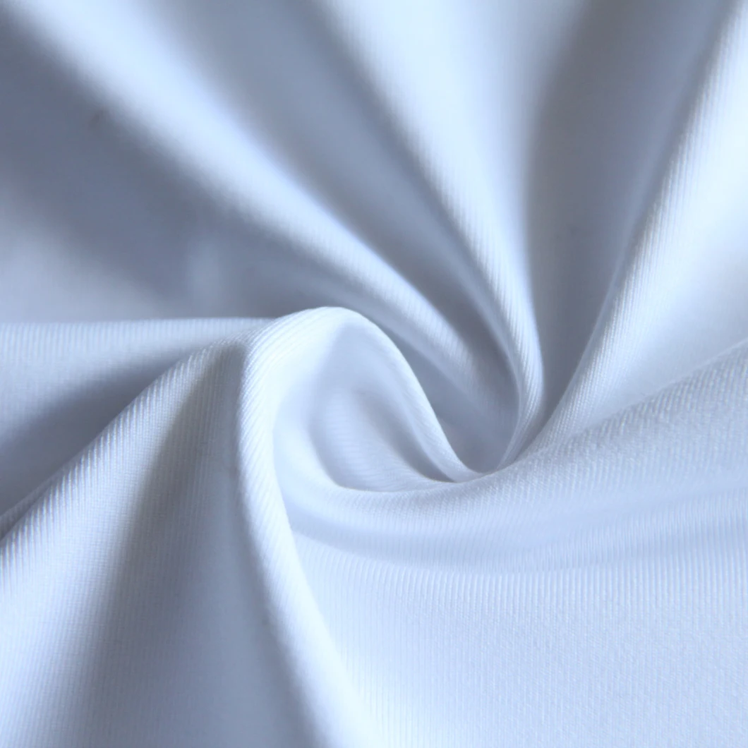 79%Polyester 19%Spandex White Jersey Plain Knitting Fabric 270GSM for Apparel/Swimming/Sportswear