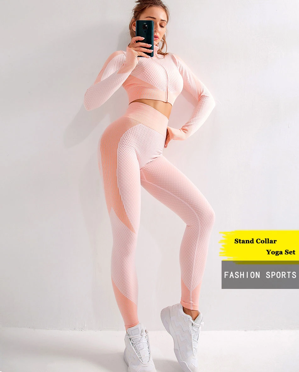 Wholesale Women Colorful Fitness Sports Pants Workout Leggings Seamless Set Yoga