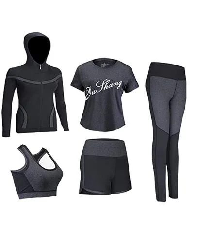 Women's Workout Yoga Jogging Fitness Suit Pants Shorts Bra Shirt Jacket