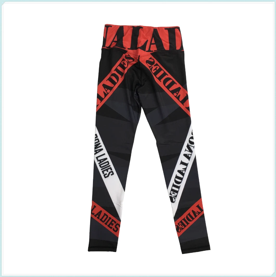 Yoga Pants Women Sexy Red Striped Letter Printing Gym Sport Leggings Tight Fitness Athletic Leggings Sportswear