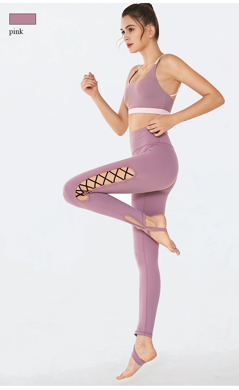 Hot Sell Stirrup Custom Logo Tracksuit Women's Clothing for Fitness Yoga Wear Sets Athletic Suit Sports Bra Set Leggings