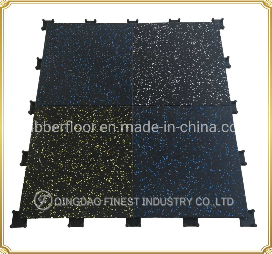 Best Quality Crossfit Compound Premium Gym Rubber Flooring with Clips Rubber Tile Rubber Mat