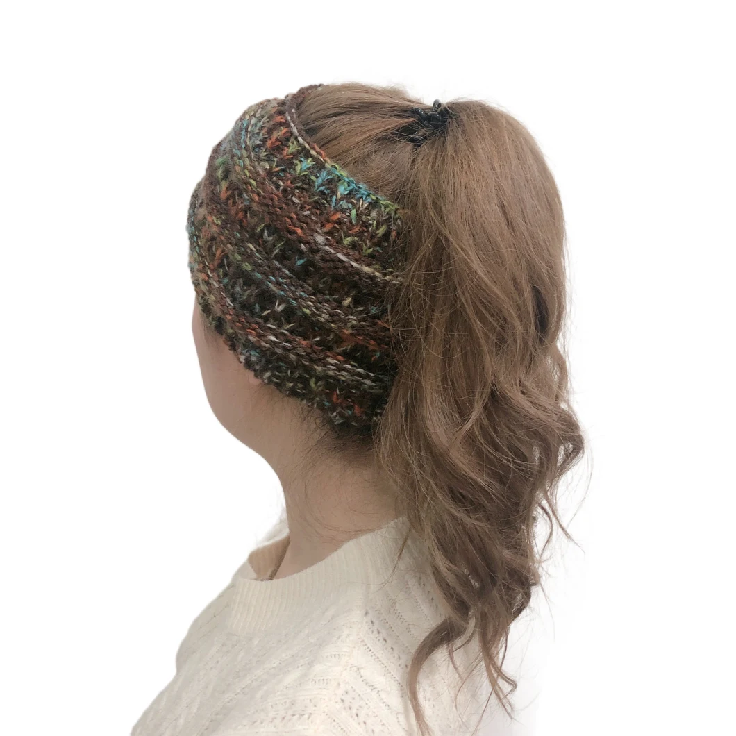 Soft Stretchy Winter Warm Cable Knit Fuzzy Lined Ear Warmer Headband Hairband, Knitted Hair Band
