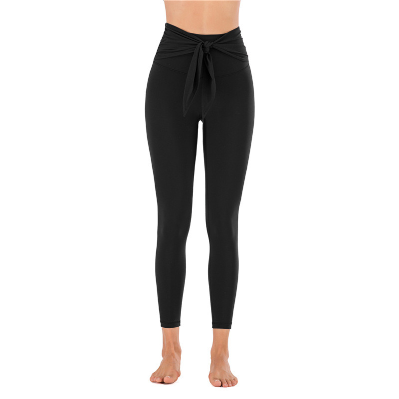 New Stylish Arrival Fancy Knot Style Compression Workout Gym Wear Tights Leggings with Pocket for Ladies