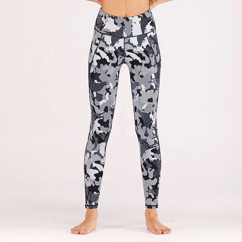 Wholesale Training Sports Yoga Wear Reflective Custom Sublimation Printed Leggings Ladies Slim Athletic Clothing Gym Tights