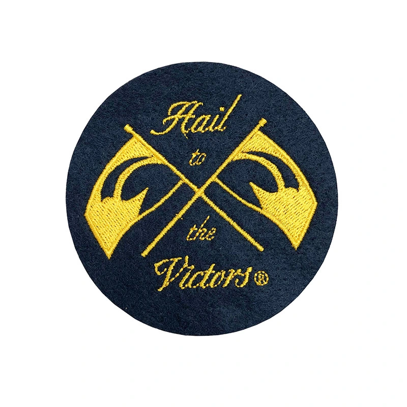 Machine Embroidery Maker Custom Design Logo Circle Shaped Embroidered Patches for Clothing
