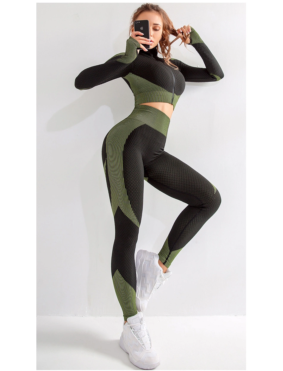Custom Label Gym Wear Running Clothes Women Fitness Long Sleeve Yoga Suit
