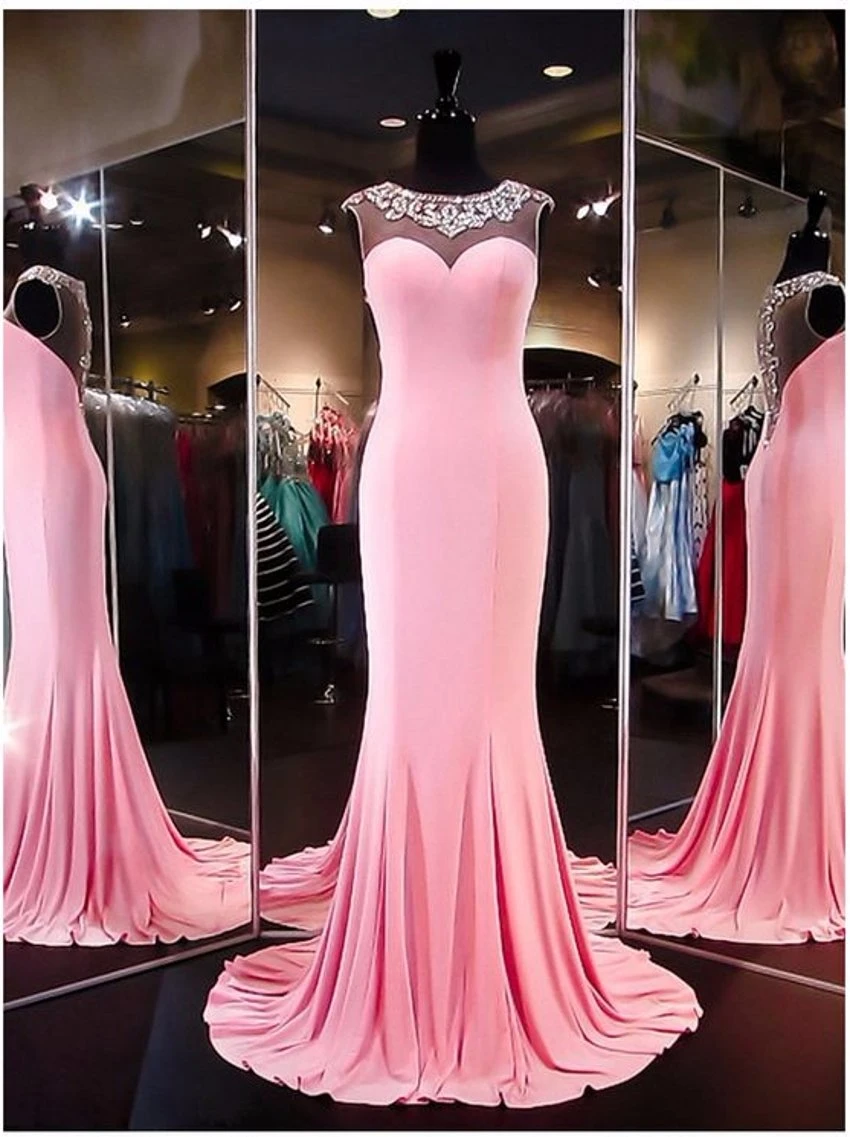 Beaded Prom Gowns Spandex Prom Evening Prom Dress B31