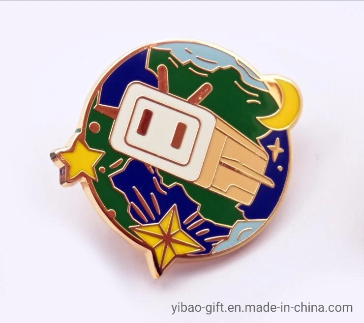 Custom Printed Badge Pin with Epoxy Resin Top