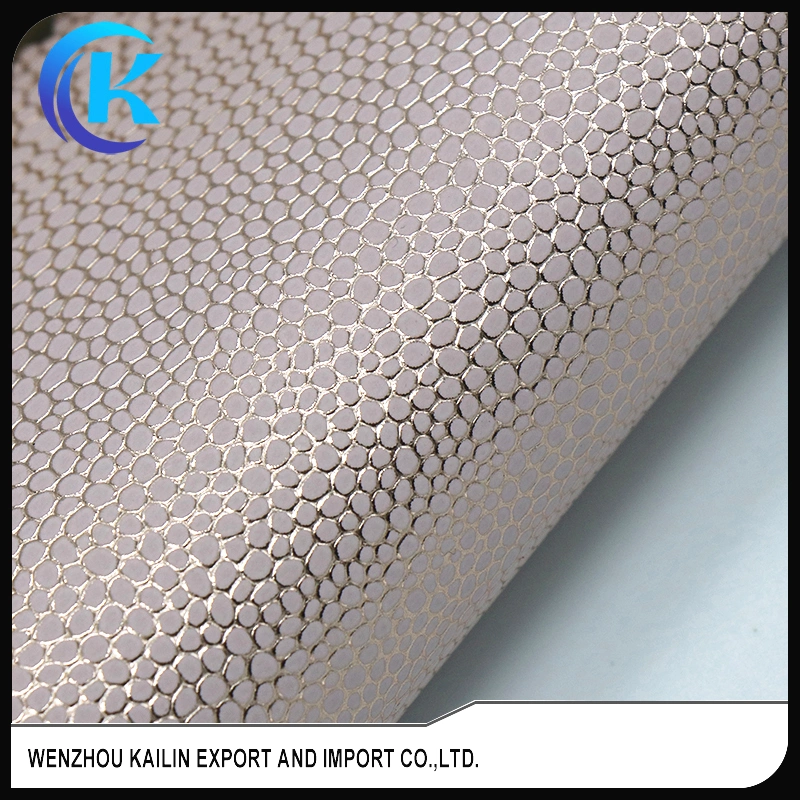 PU Embossed Metallic Leather for Hand Bags and Fashion Shoes Metallic Shiny PU Foiled Leather