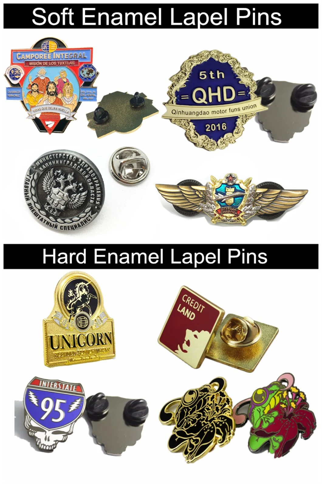 Factory Custim Low Cost High Quality Brass Print Badge with Safety Pin