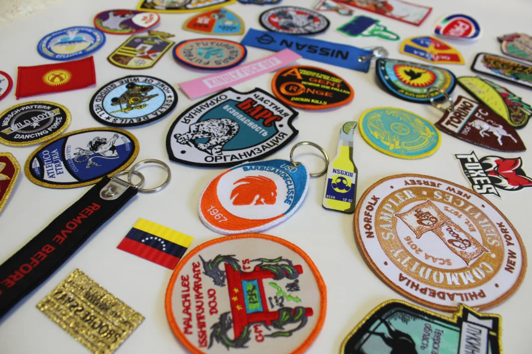 OEM ODM Merrow Border Sew on High Quality Custom Woven Patches for Badge Garment