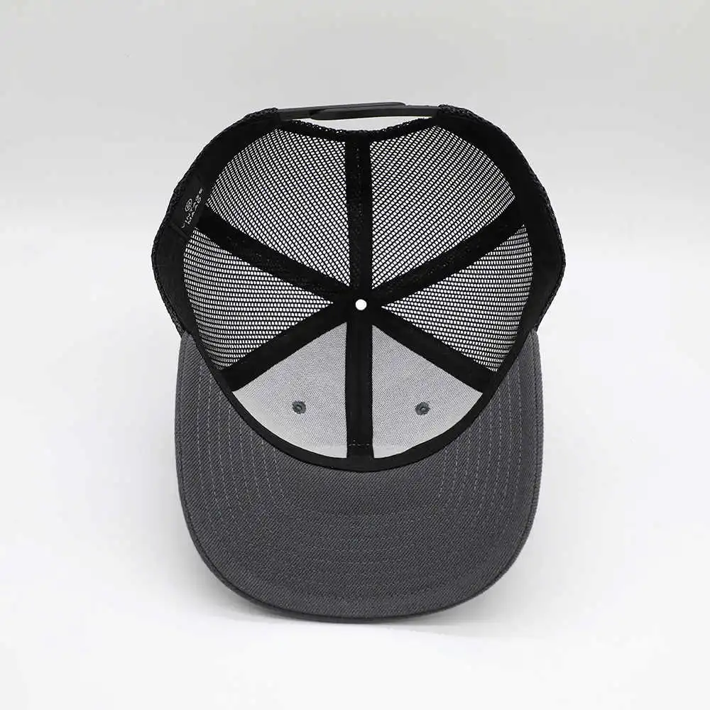 Factory Custom 6 Panel Low Profile Design Your Own Logo Leather Patch Mesh Trucker Caps Hat