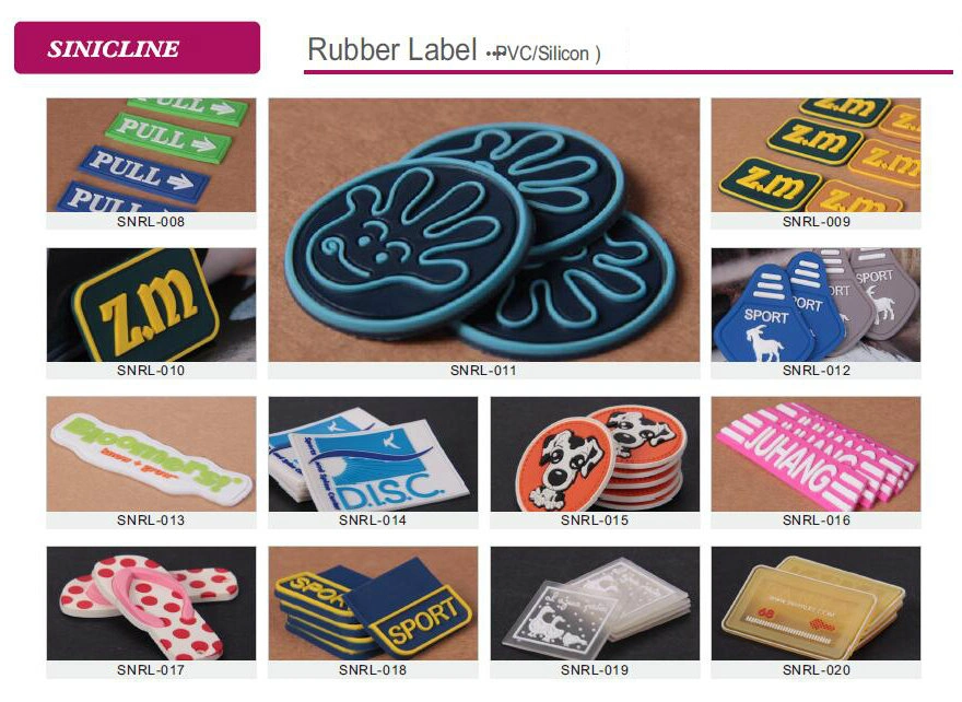 Sinicline Hot Sale Silicon Rubber Label Badge for Apparel