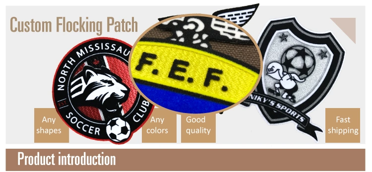 Personalized Design Heat Transfer Printing Custom Football Team Club Logo 3D Flocking Patch