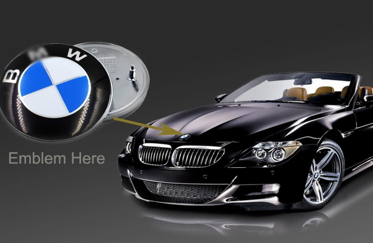 Front Hood Emblem 82mm 74mm for BMW Logo Badge Decal 2 Pin Roundel Rear Trunk Emblem