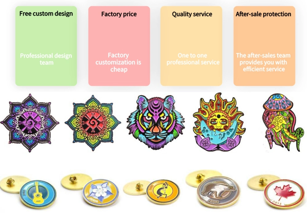 Fashion Promotional Products Metal Craft Pin Emblem Custom Printing Badge