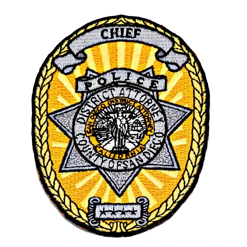 Uniform County Police Badges Embroidery Patches with Iron on Backing