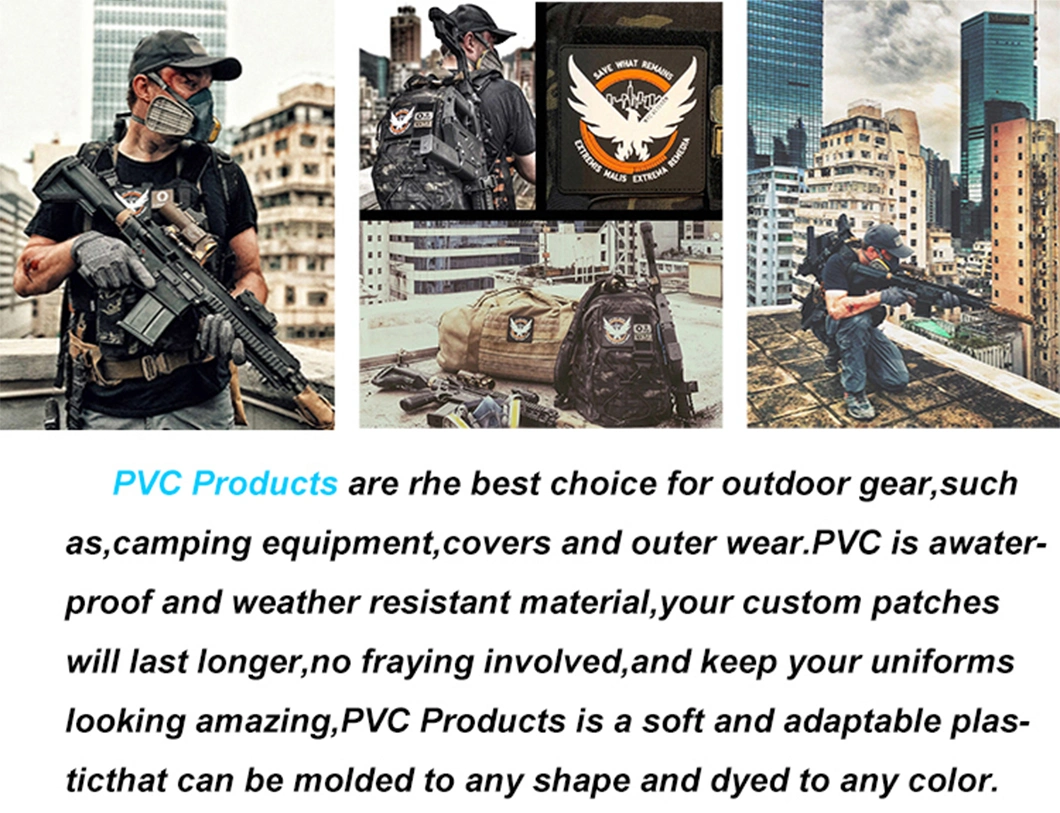 High Quality Factory OEM Custom PVC Morale Patches Rubber Badge for Clothing