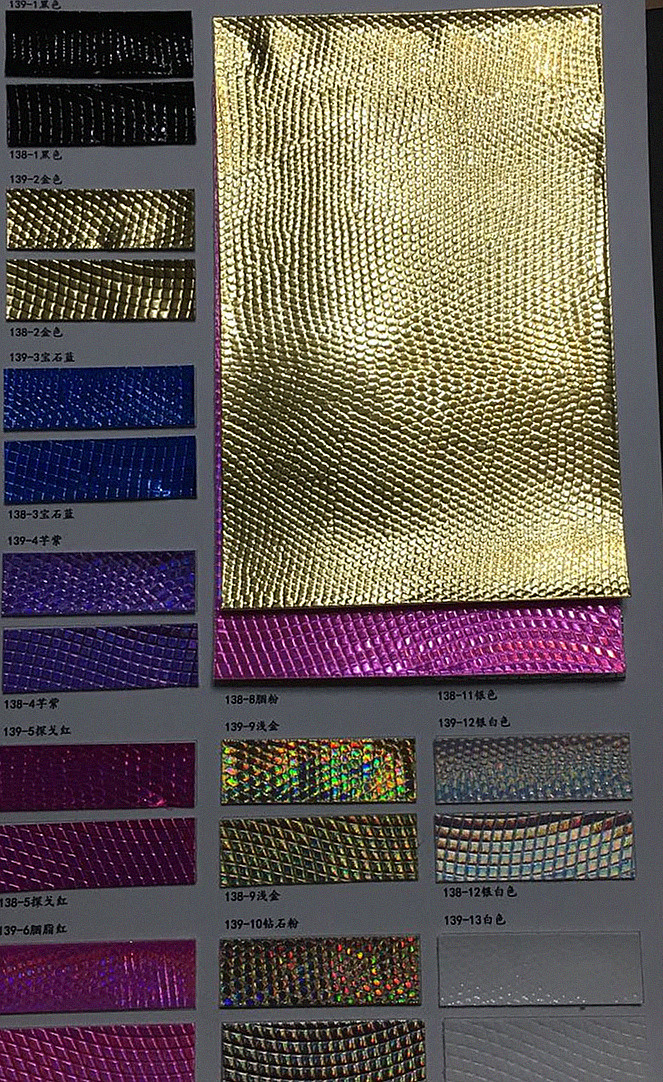 laser Bubble Pattern PU Synthetic Leather for Bags Artificial PVC Leather Shiny PVC Leather for Handbags