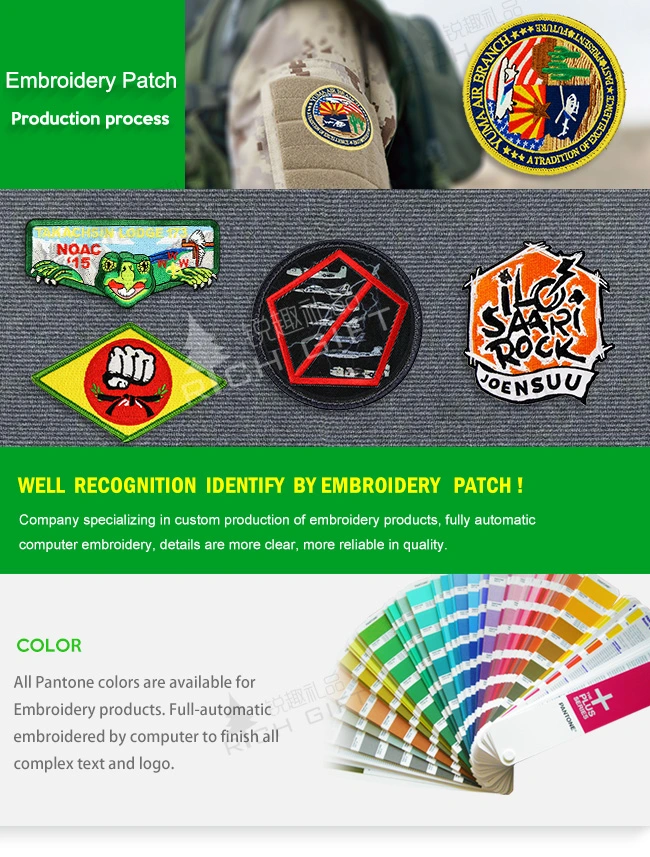 Wholesale Custom 3D Logo Clothes Woven Embroidered Badge Patch Applique Fabric Trimming Sequin Neck Arm Flag Textile Chenille Lapel Pin Garment Embroidery Label