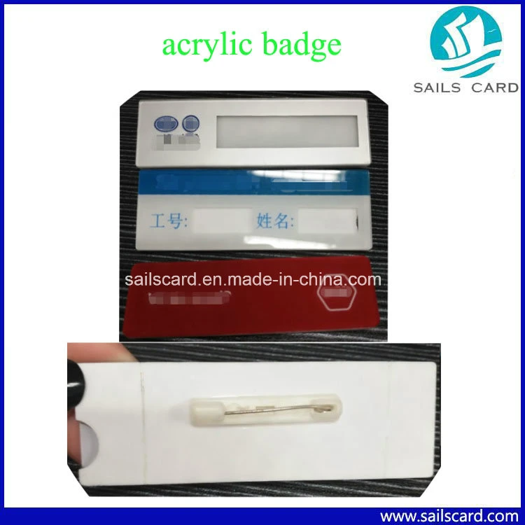 Free Sample Custom Plastic PVC Name Badge with Pin
