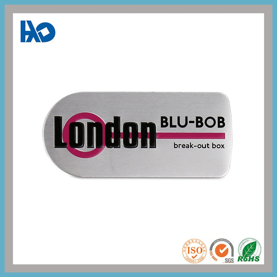 Custom Painted Logo High Glossy Metal Tag Aluminum Logo Self Adhesive Printing Badge