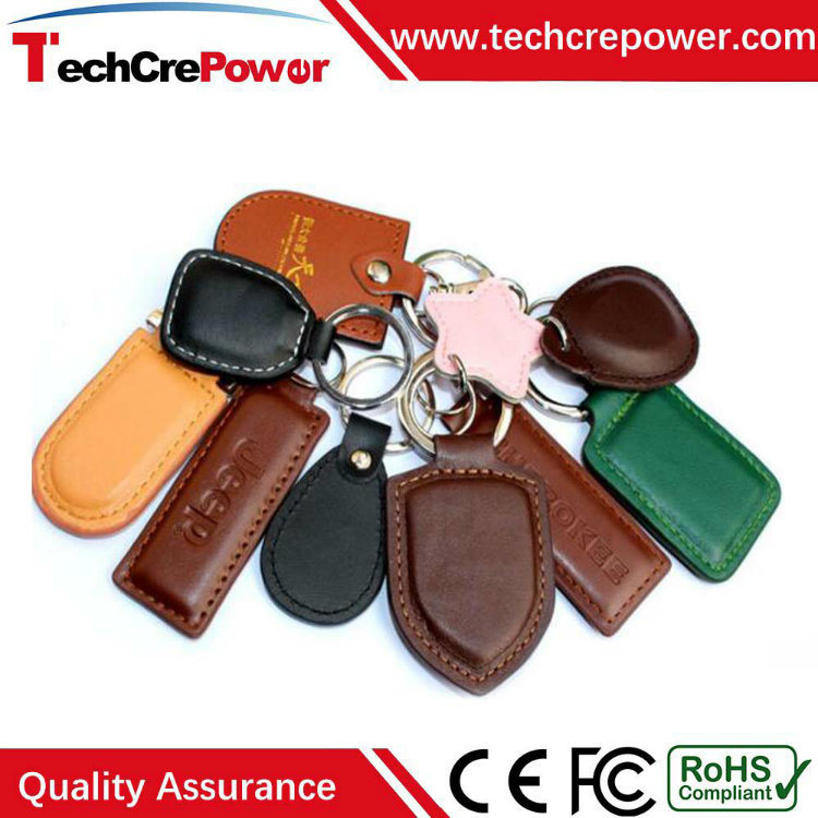 L20 Custom Design Fudan F08 Chip Leather Key Fob RFID 13.56MHz Leather Tag