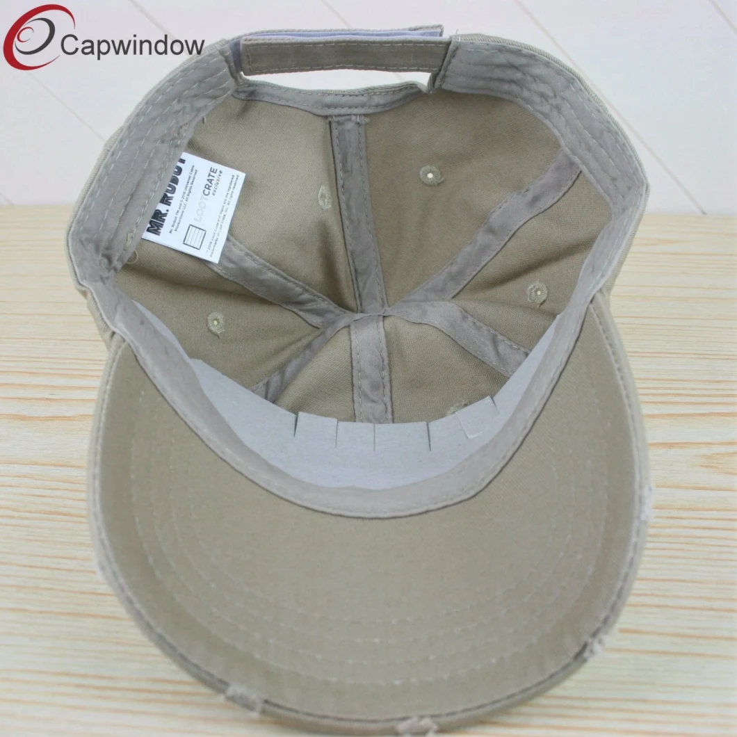 6 Panel Washed Cotton Twill Baseball Cap with Woven label Patch