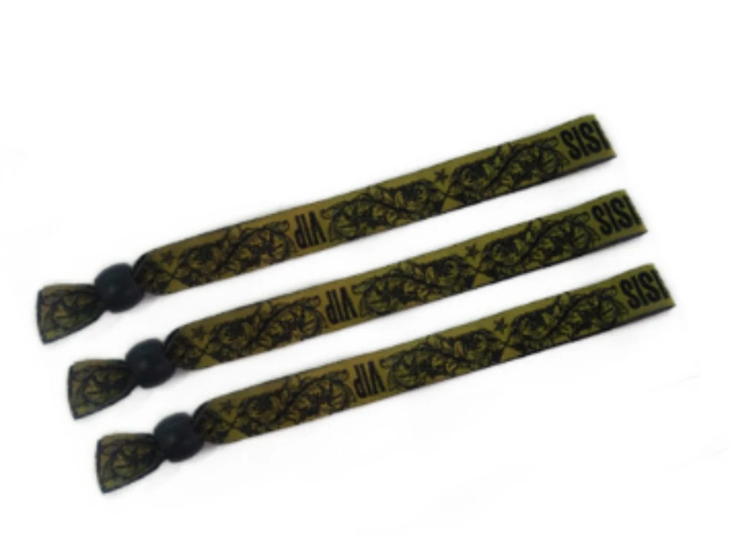 Customized All Inclusive Slide Lock Festival Woven Wristbands Textile Bracelet Woven Wristband