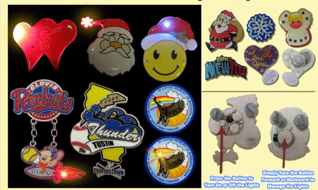 Promotional Gift Flashing Cartoon Character 3D Logo Offset Cmyk Printing Lapel Pin Smile Button Badge/ Smile Badge/Tin Button Badge (16)