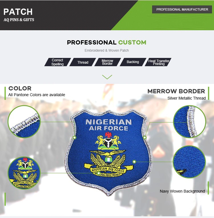 High Quality Custom Personal Design Applique Embroidery Patch Army Military Policeman Emblem Embroidered Patches Clpatch with Custom Design as Decoration (55)