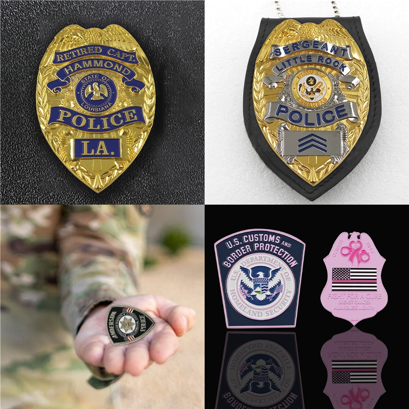 Personalized Custom Made Metal Police Badge, Military Metal Badge with Safety Pin