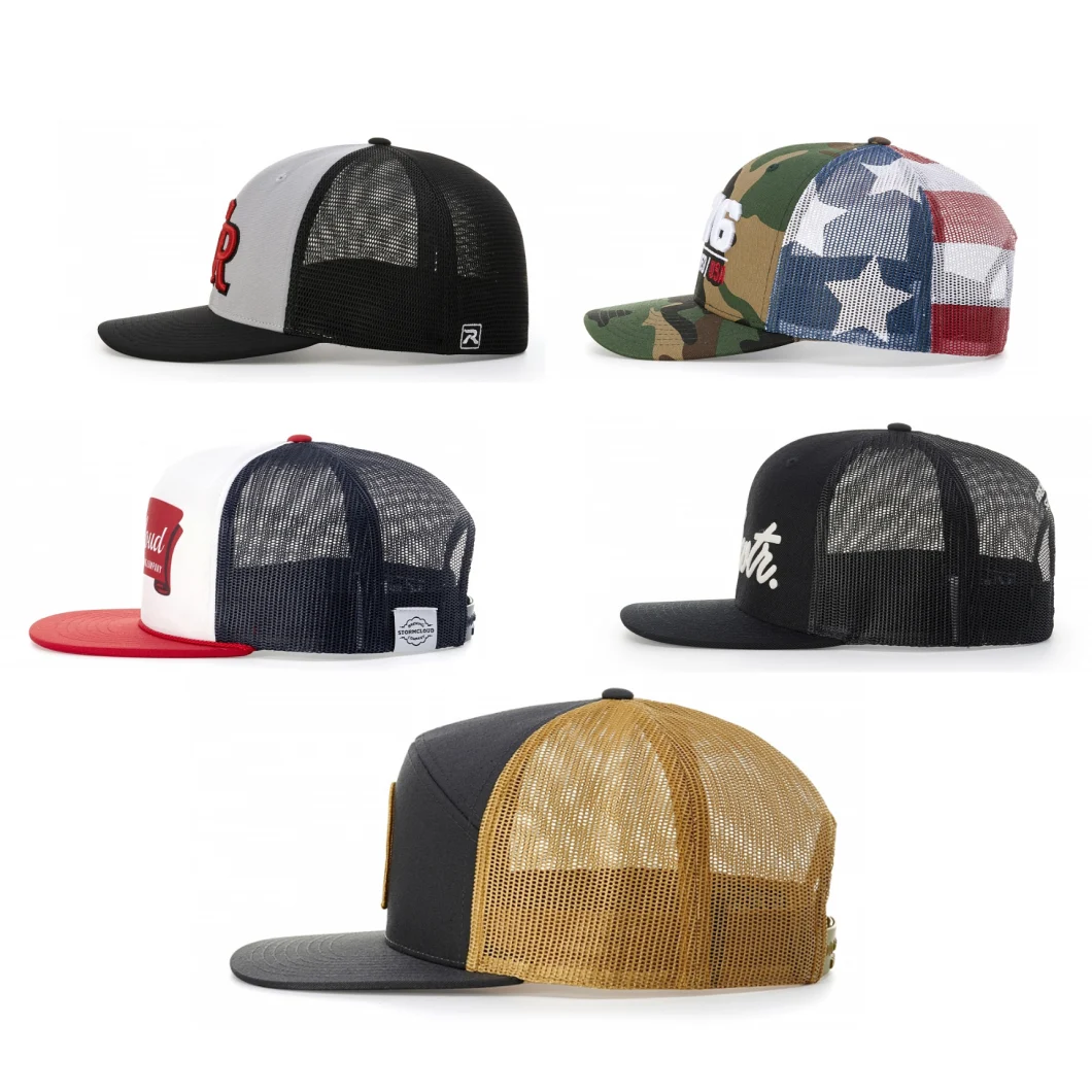 Mens Mesh Cheap Custom Trucker Cap, Applique Embroidered Patch Gorras Trucker Hats