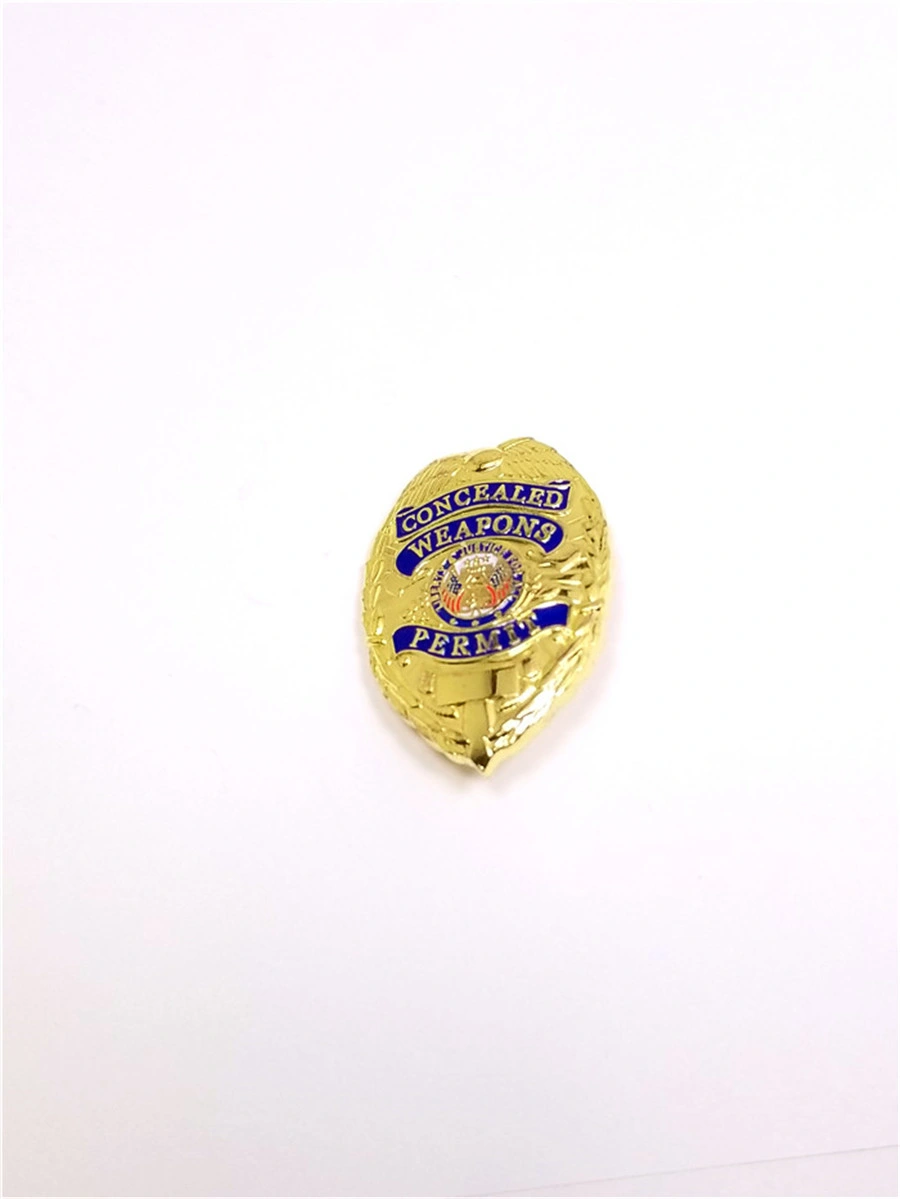Personalized Gold Enamel Military Army Flag Police Pin Badge