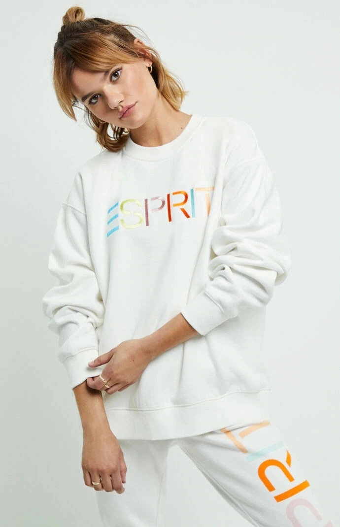 Women Clothes Embroidery Logo Oversize Crew Neck Sweatshirt with Private Label