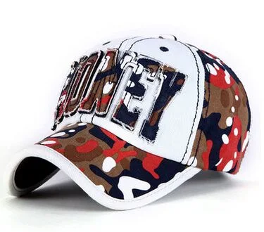 Custom Logo Camoflage Fabric Applique Embroideried Baseball Cap in Various Size, Material and Design