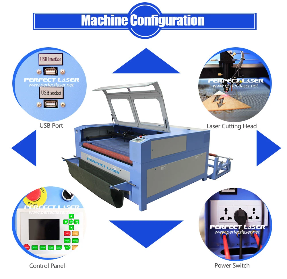 Full Automatic Fabric Roll Feeding CNC Leather / Jeans Leather Double Heads CO2 Laser Cutting Machine