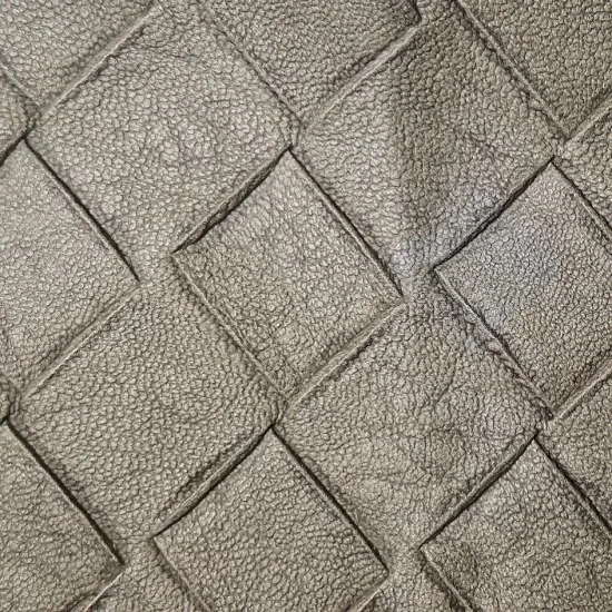 Embossed Grid Pattern PVC Artificial Leather for Making Bag Handbag