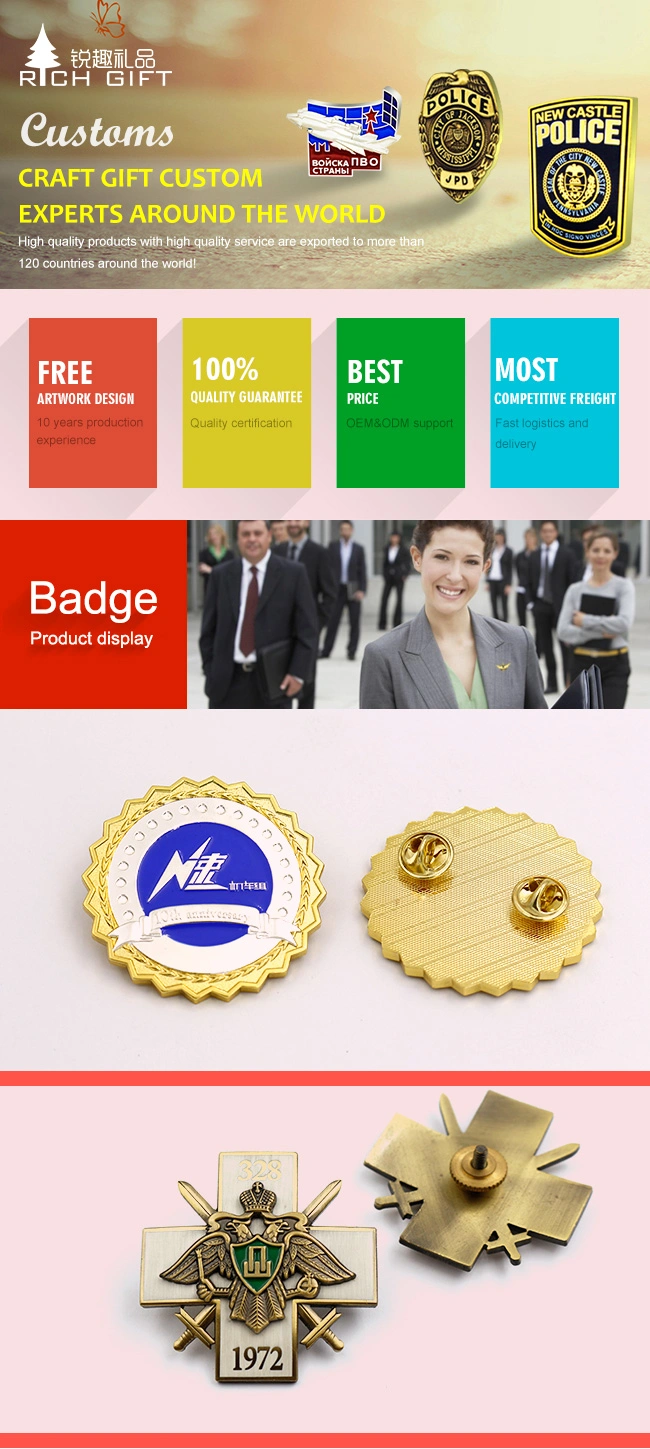 High Quality Cheap Promotional Custom Metal Iron Stamped Soft Enamel with Clear Epoxy Kenya Badges