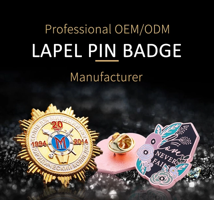 Custom Printed Logo Metal Zinc Alloy 3D Badge Lapel Pin