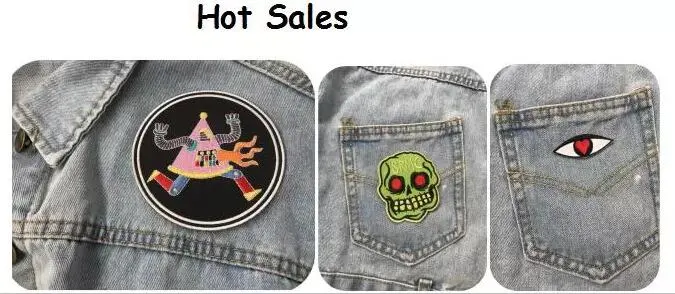 Wholesale Custom Logo Clothes Woven Twill Background Embroidered Badge Iron on Patches Cartoon Anime Patch
